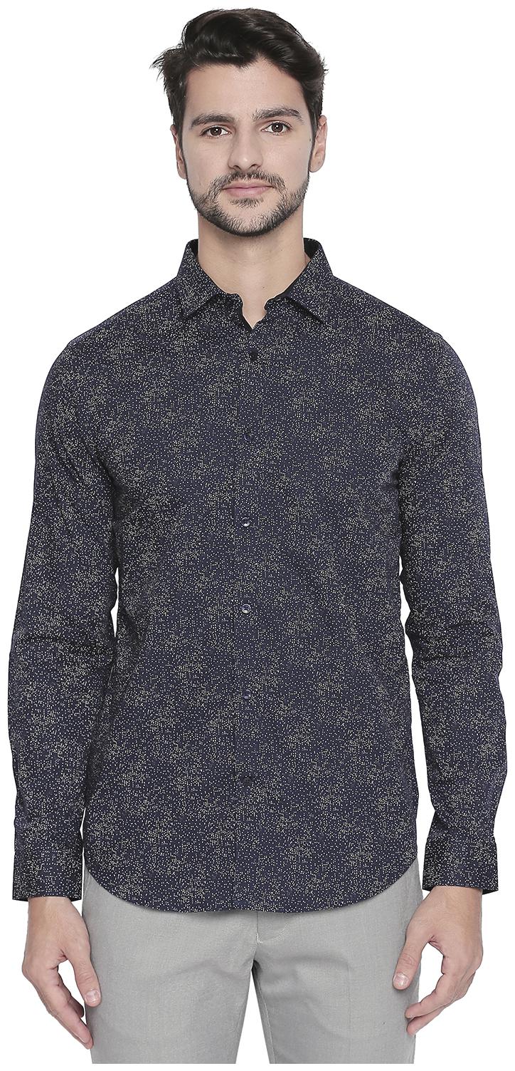 

Richard Parker by Pantaloons Men Blue Green Printed Slim Fit Casual Shirt