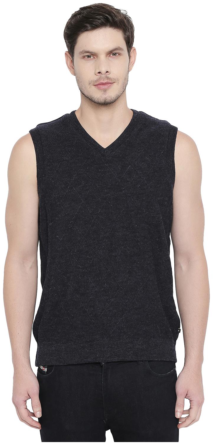 

Richard Parker by Pantaloons Men Grey V neck Longline sweater