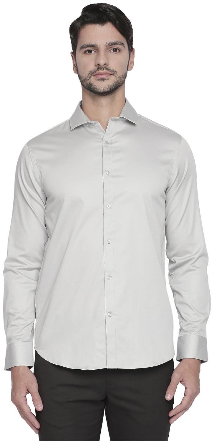 

Richard Parker by Pantaloons Men Grey Solid Slim Fit Casual Shirt