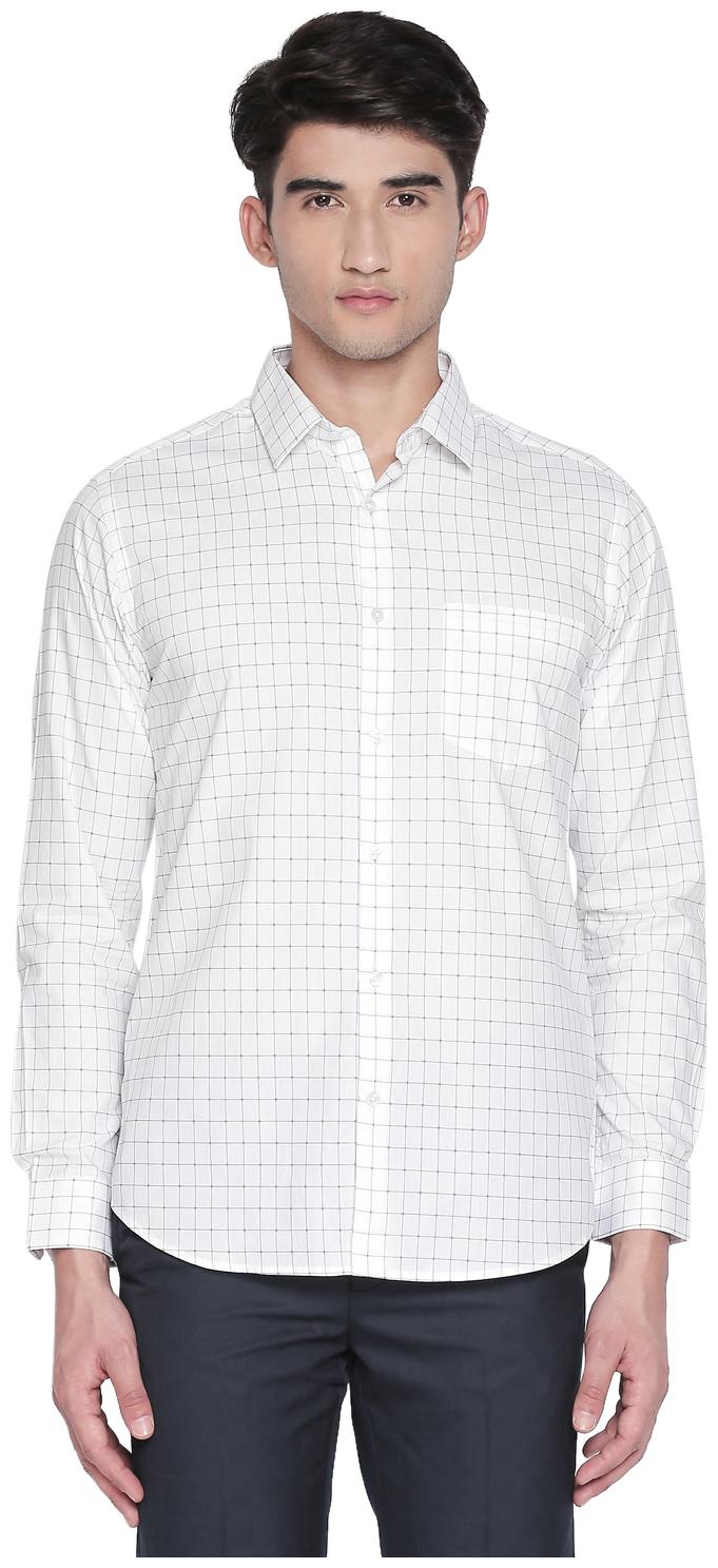 

Richard Parker by Pantaloons Men White Checked Regular Fit Casual Shirt