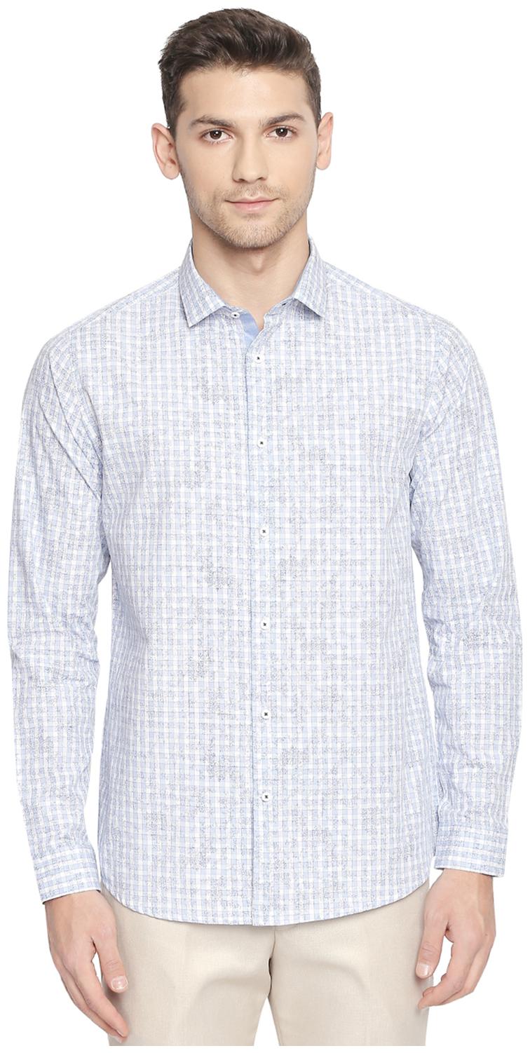 

Richard Parker by Pantaloons Men Blue Printed Slim Fit Casual Shirt