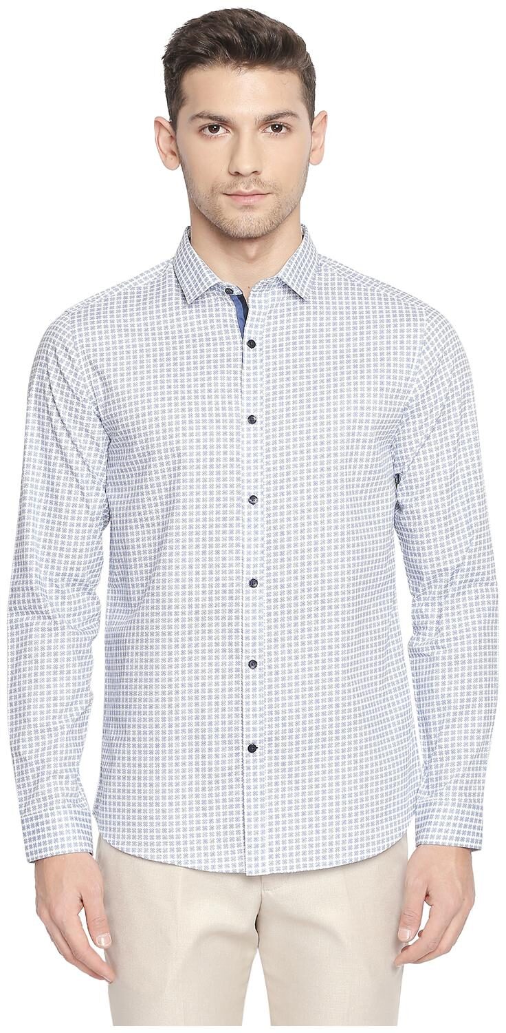 

Richard Parker by Pantaloons Men Blue Printed Slim Fit Casual Shirt