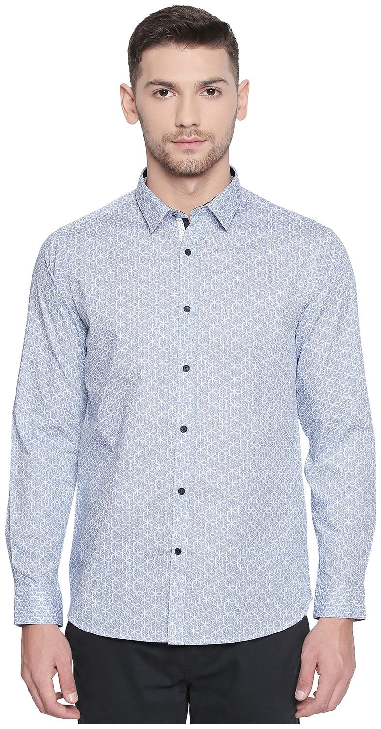 

Richard Parker by Pantaloons Men Blue Printed Slim Fit Casual Shirt