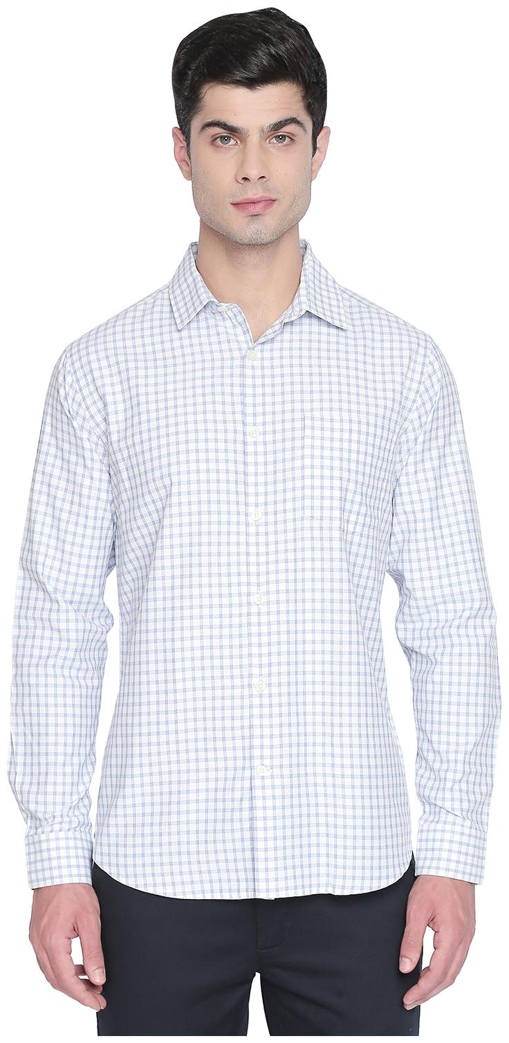 

Richard Parker by Pantaloons Men Blue Checked Slim Fit Casual Shirt