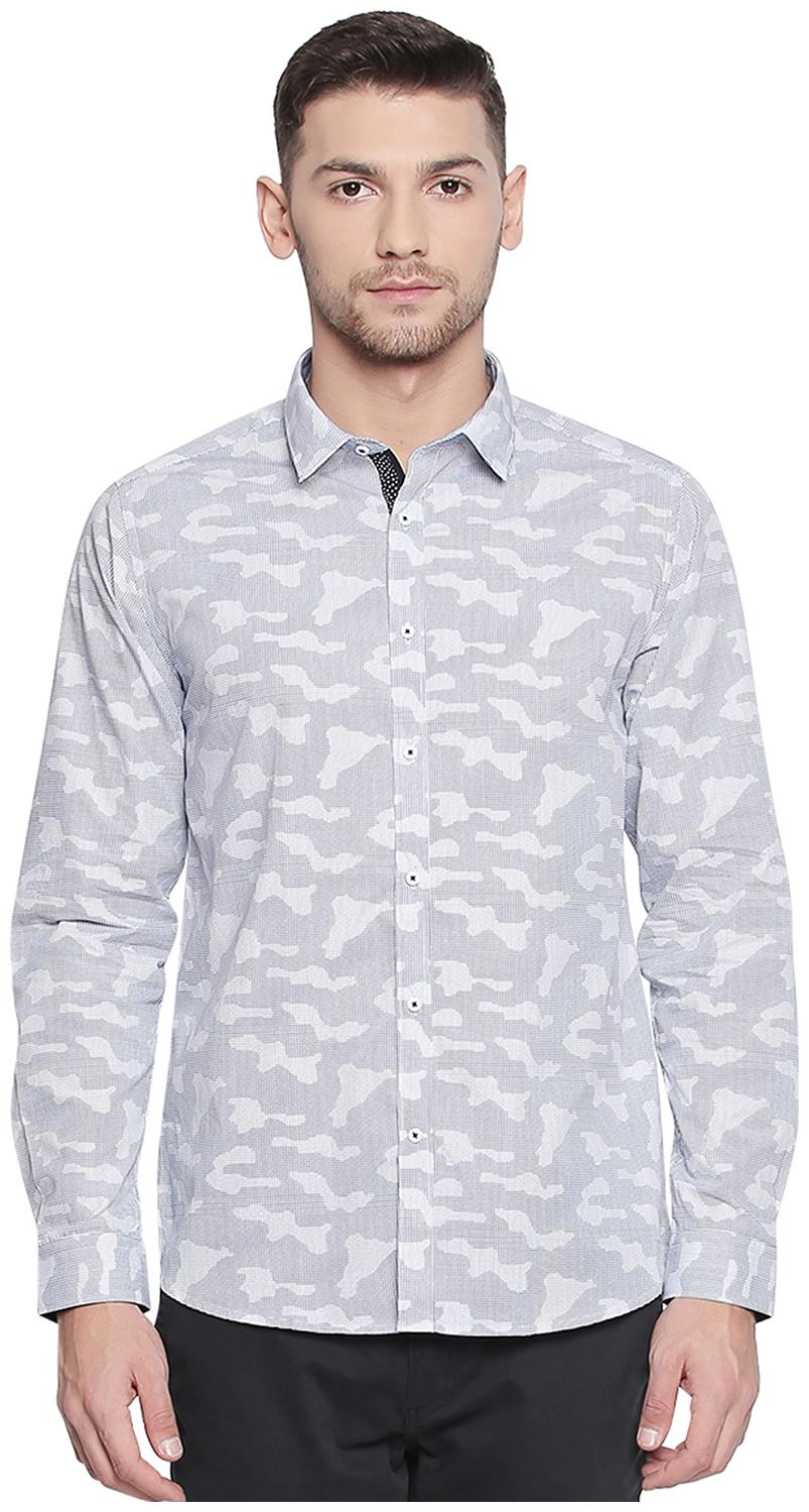 

Richard Parker by Pantaloons Men Blue Printed Slim Fit Casual Shirt
