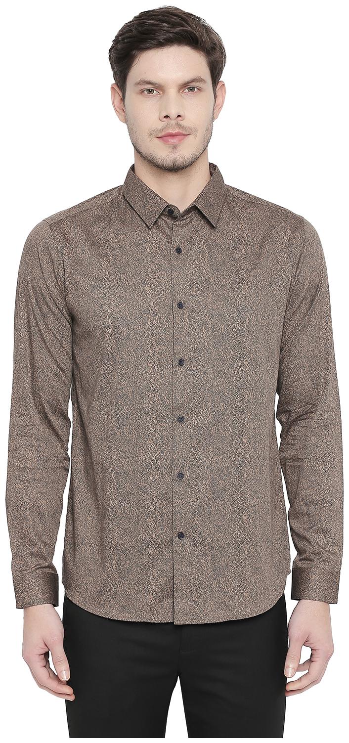 

Richard Parker by Pantaloons Men Brown Printed Slim Fit Casual Shirt