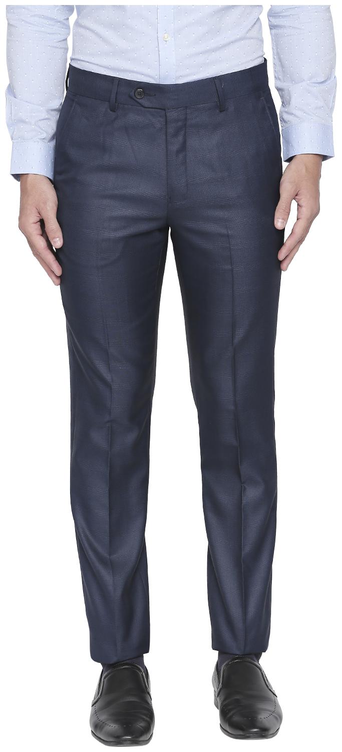 

Richard Parker by Pantaloons Men Solid Slim Fit Formal Trouser - Blue