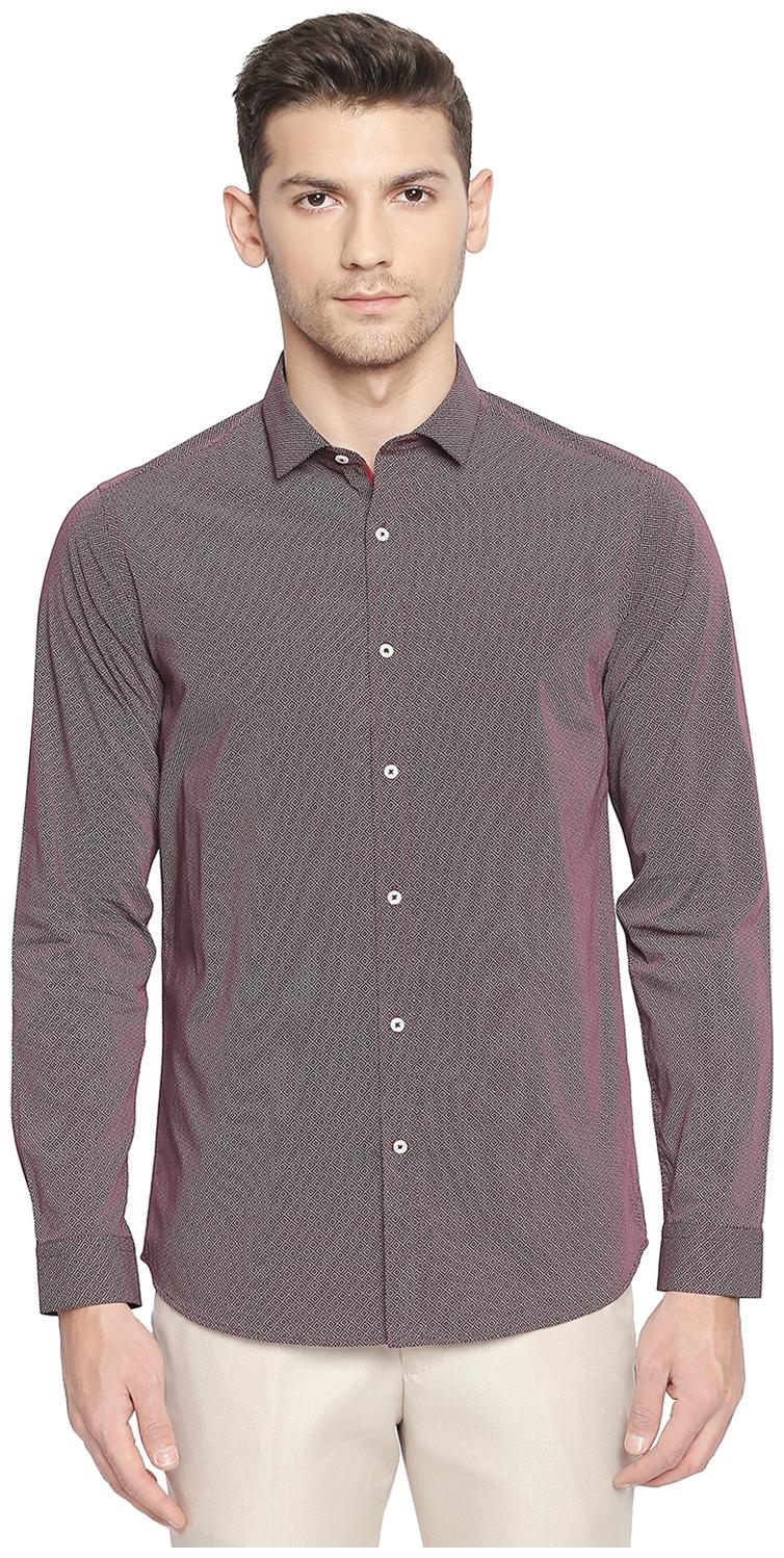 

Richard Parker by Pantaloons Men Maroon Printed Slim Fit Casual Shirt