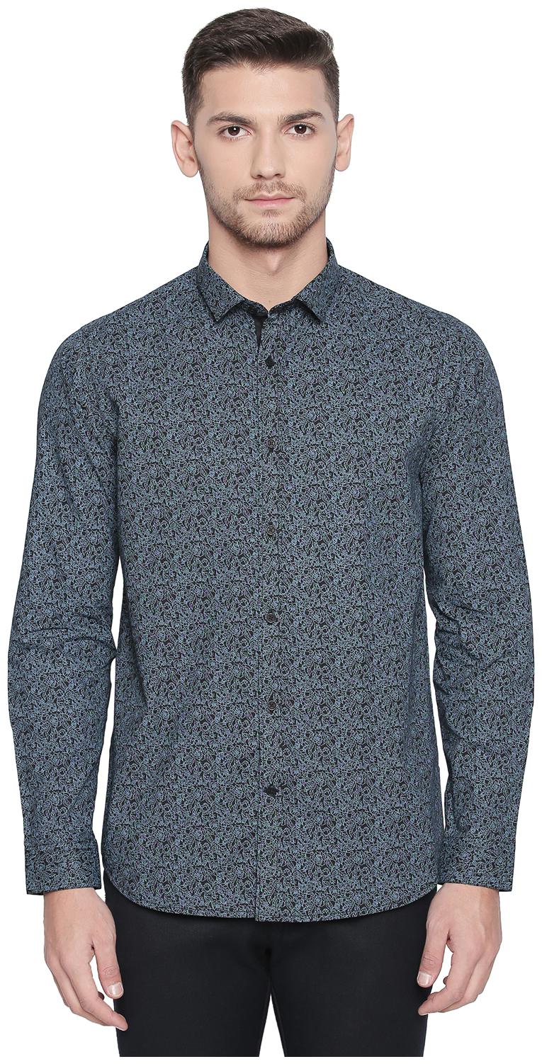 

Richard Parker by Pantaloons Men Black Printed Slim Fit Casual Shirt