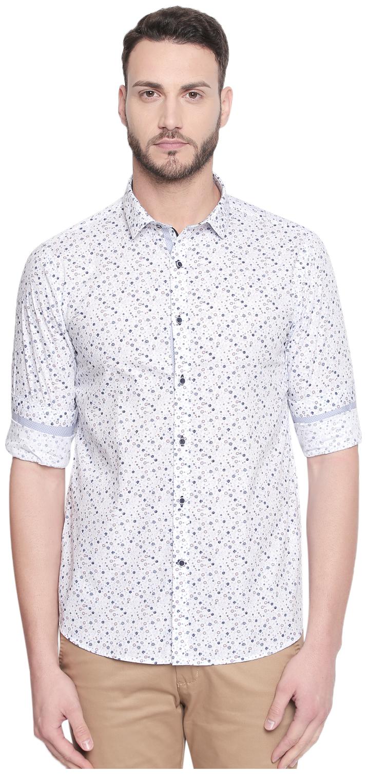 

Richard Parker by Pantaloons Men Blue Printed Slim Fit Casual Shirt