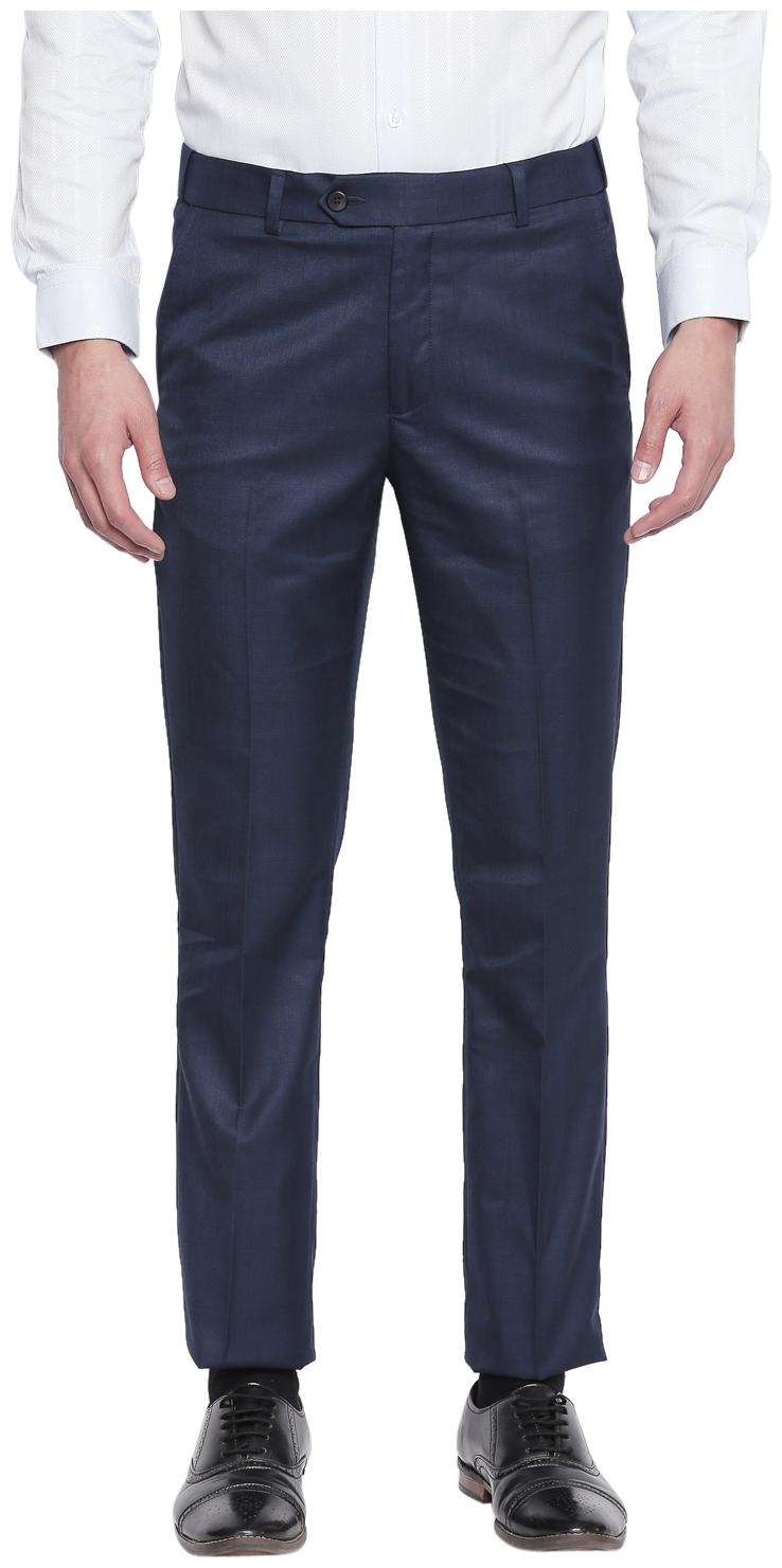 

Richard Parker by Pantaloons Men Textured Slim Fit Formal Trouser - Navy Blue