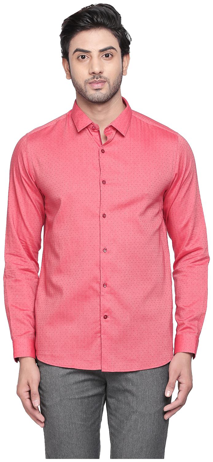 

Richard Parker by Pantaloons Men Pink Textured Regular Fit Casual Shirt