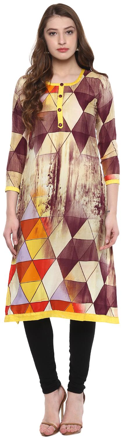 

ridan multicolour straight crepe kurti