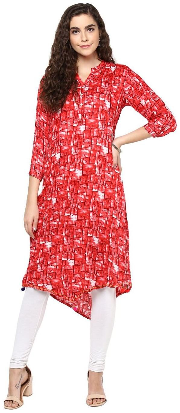 

RIDAN RED RAYON STRAIGHT KURTI