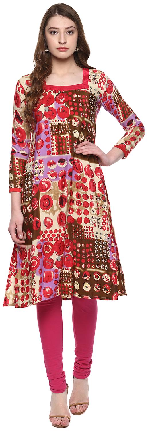 

ridan red straight crepe kurti