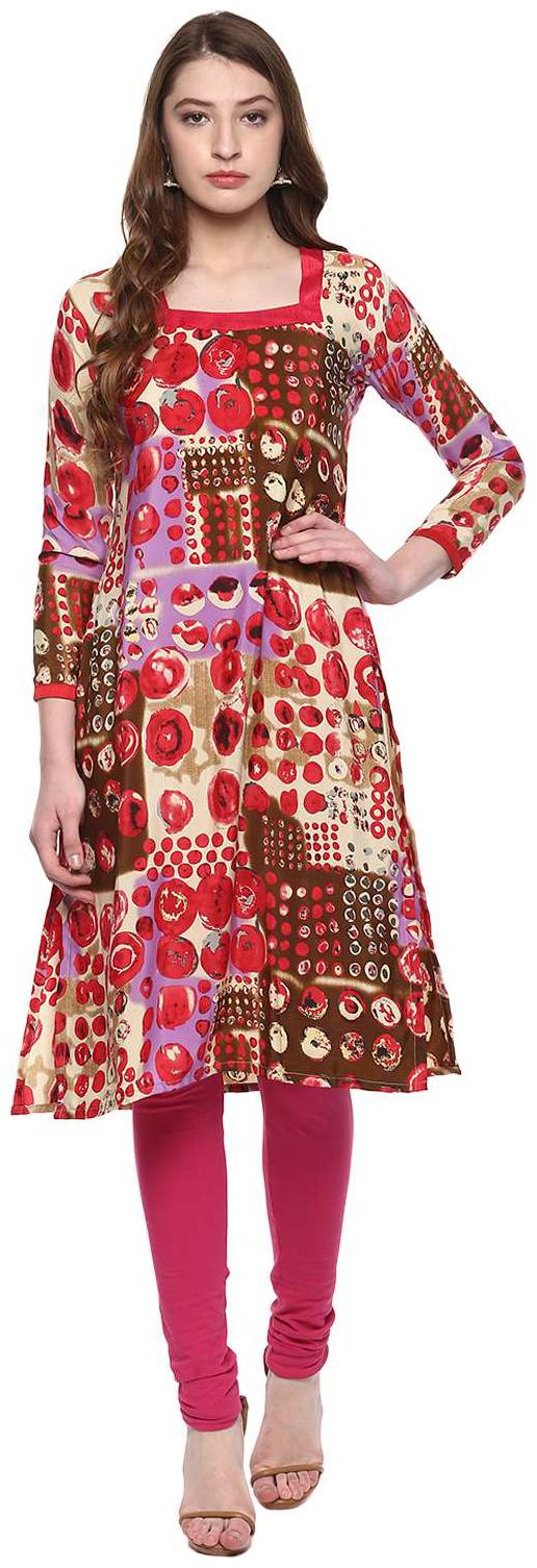 

ridan red straight crepe kurti
