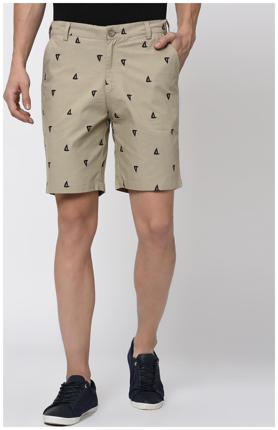 

Rigo Beige All Over Printed Woven Shorts For Men