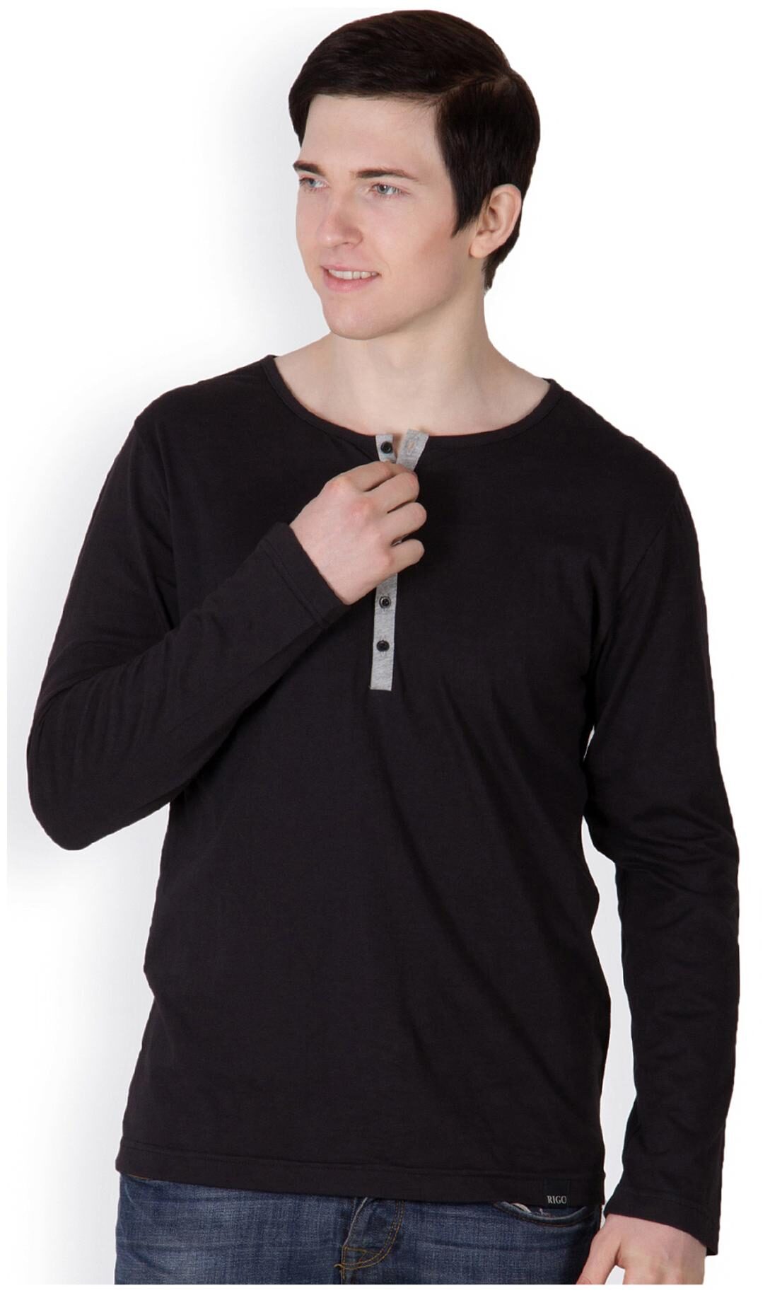

Rigo Men Black Regular fit Cotton Scoop neck T-Shirt - Pack Of 1