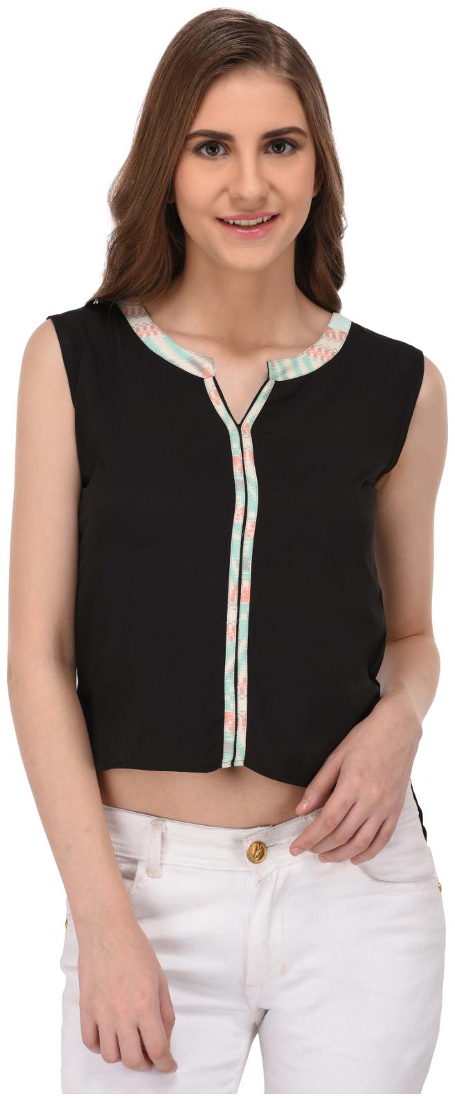 

Rigo Women Printed Regular top - Black