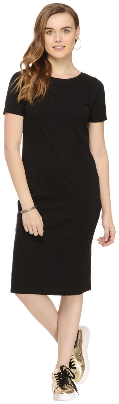 

Rigo Black Solid T shirt dress
