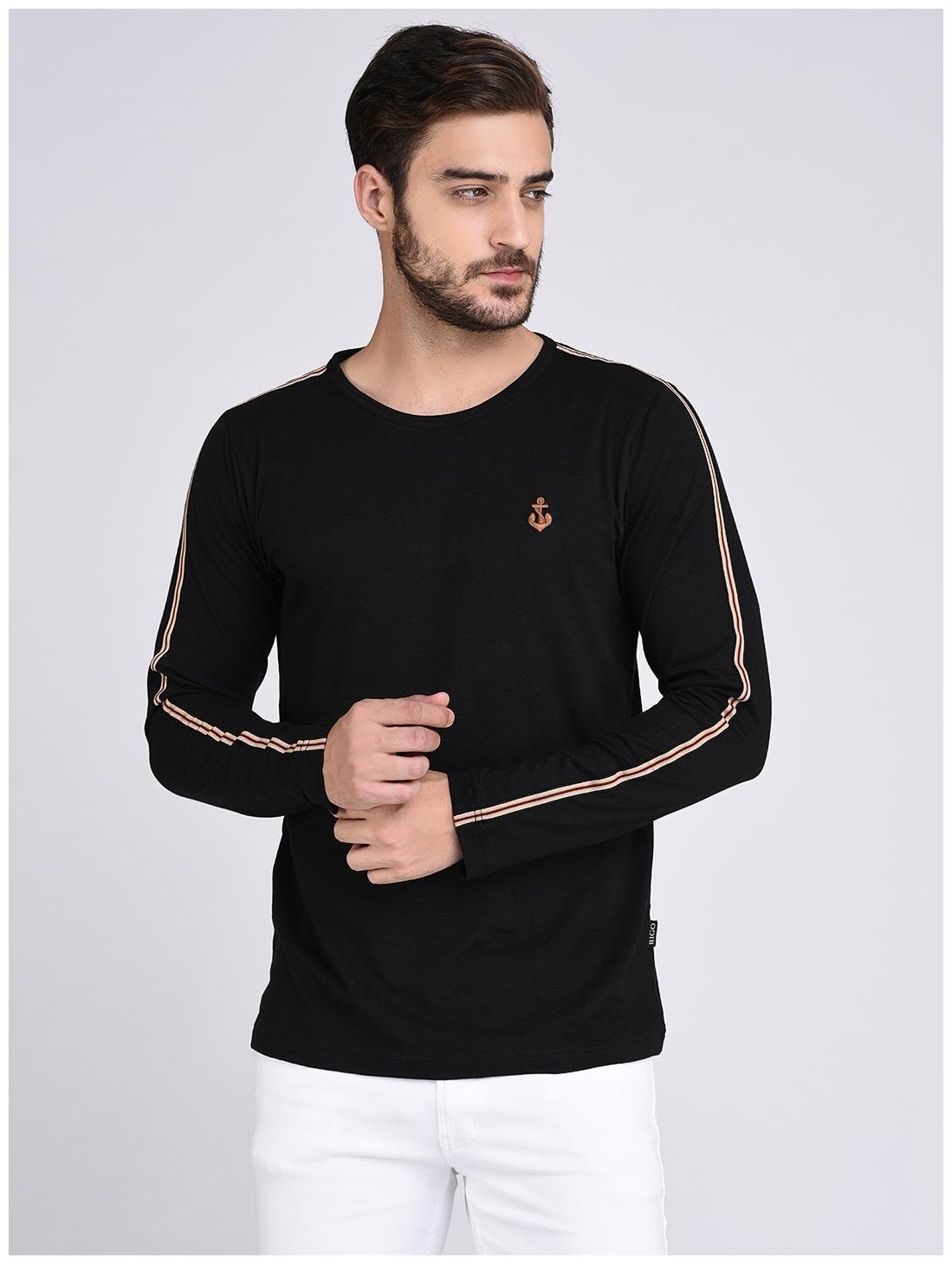 

RIGO Men Black Regular fit Cotton Round neck T-Shirt - Pack Of 1
