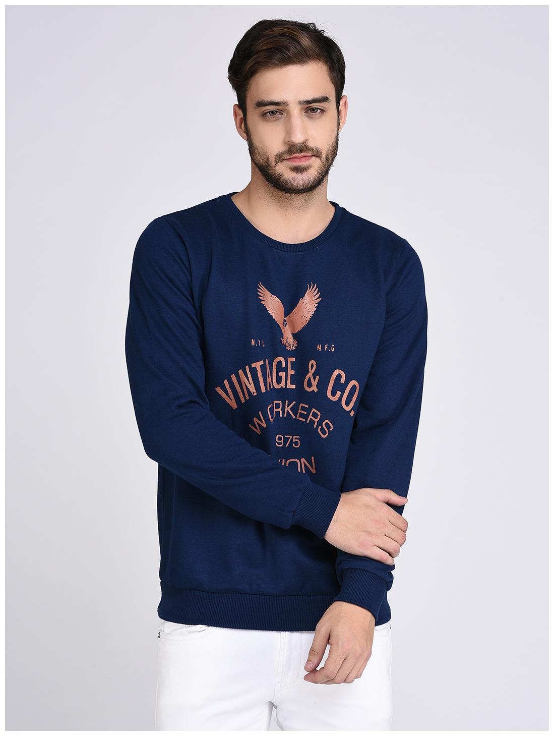 

Rigo Blue Fleece Printed Sweatshirt-Full