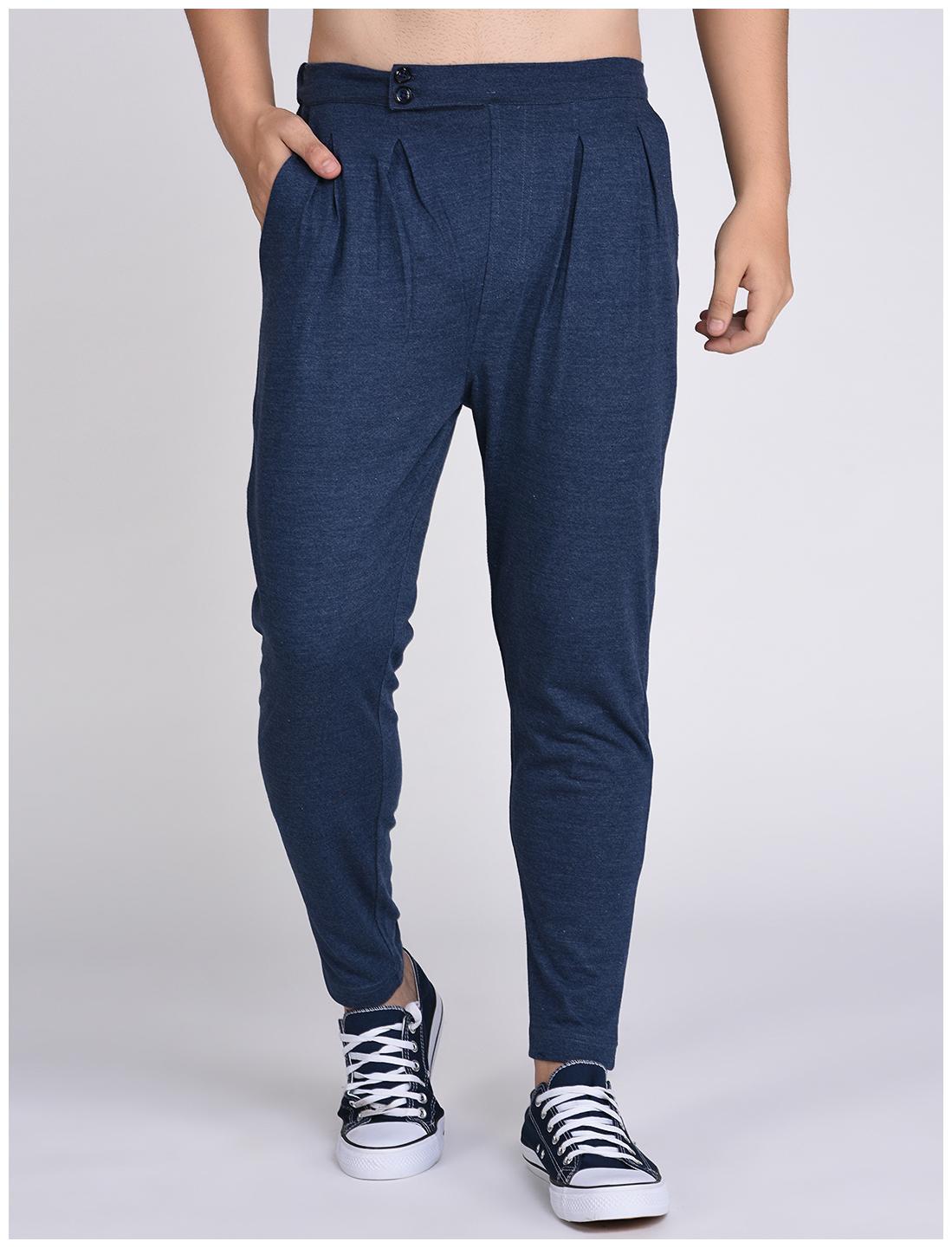 

Rigo Blue Melange Trouser Style Joggers-Full