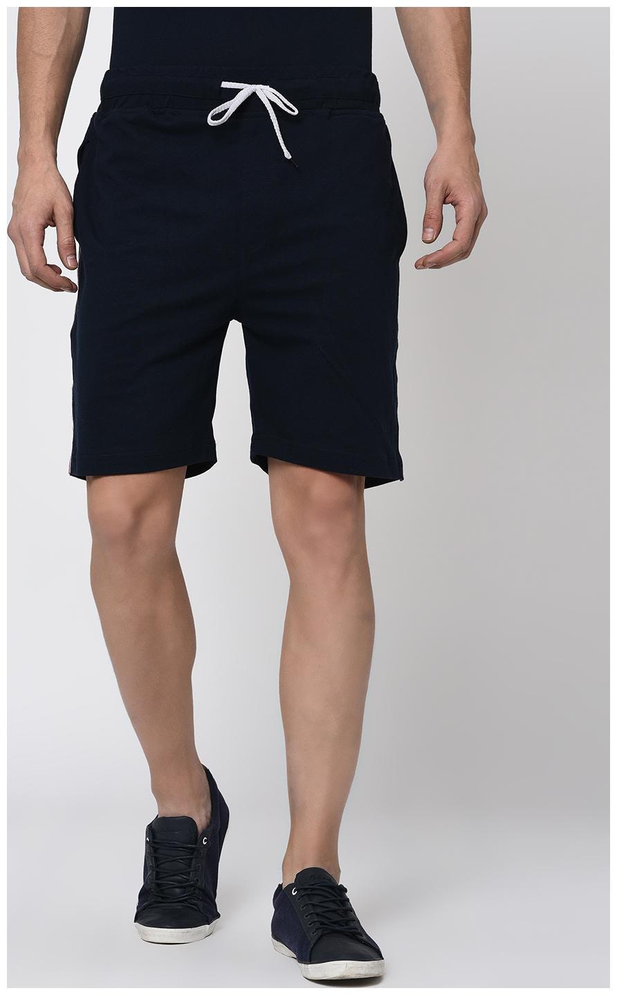 

Rigo Blue Tape Detailing Knitted Shorts For Men