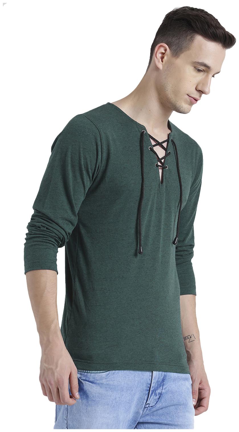 

Rigo Men Green Slim fit Cotton Henley neck T-Shirt - Pack Of 1