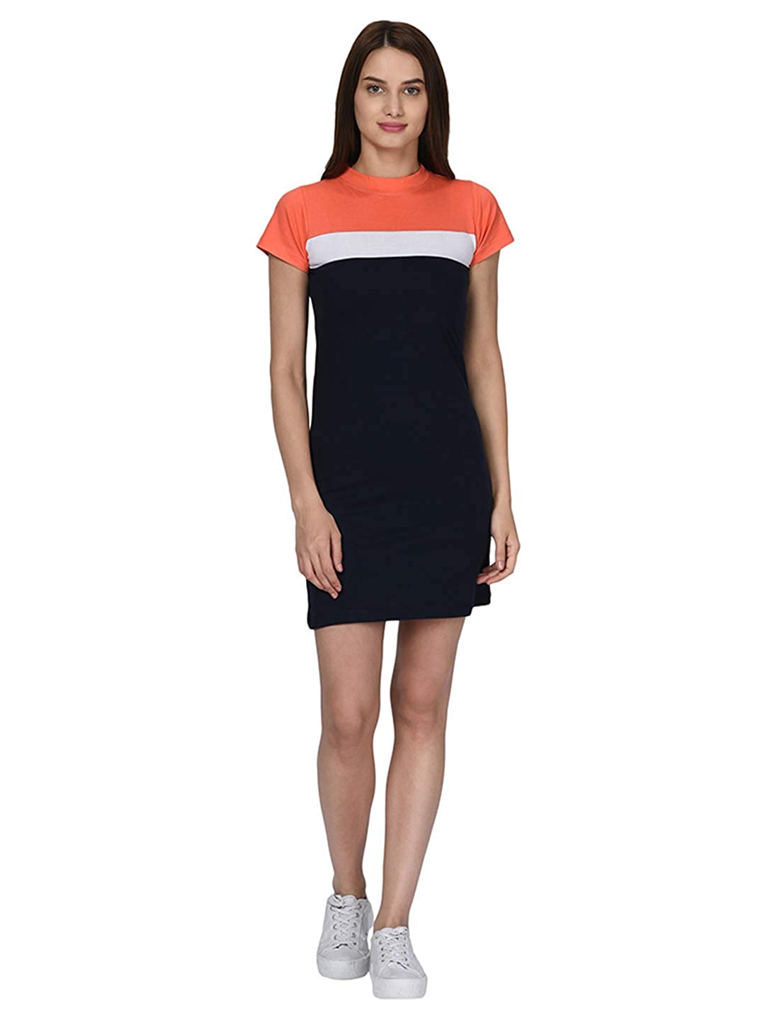 

RIGO Orange Colorblocked Bodycon dress
