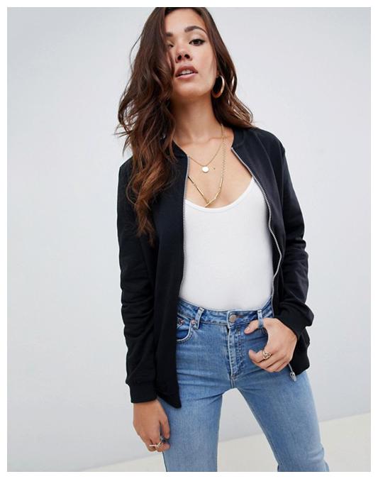 

RIGO Women Solid Bomber Jacket - Black