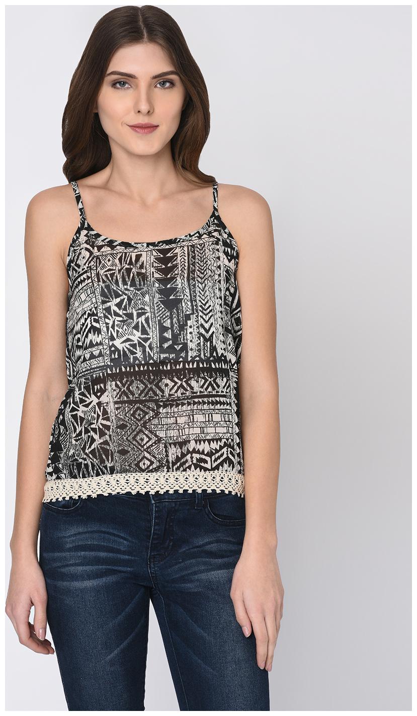 

RIGO Women Printed Regular top - Black