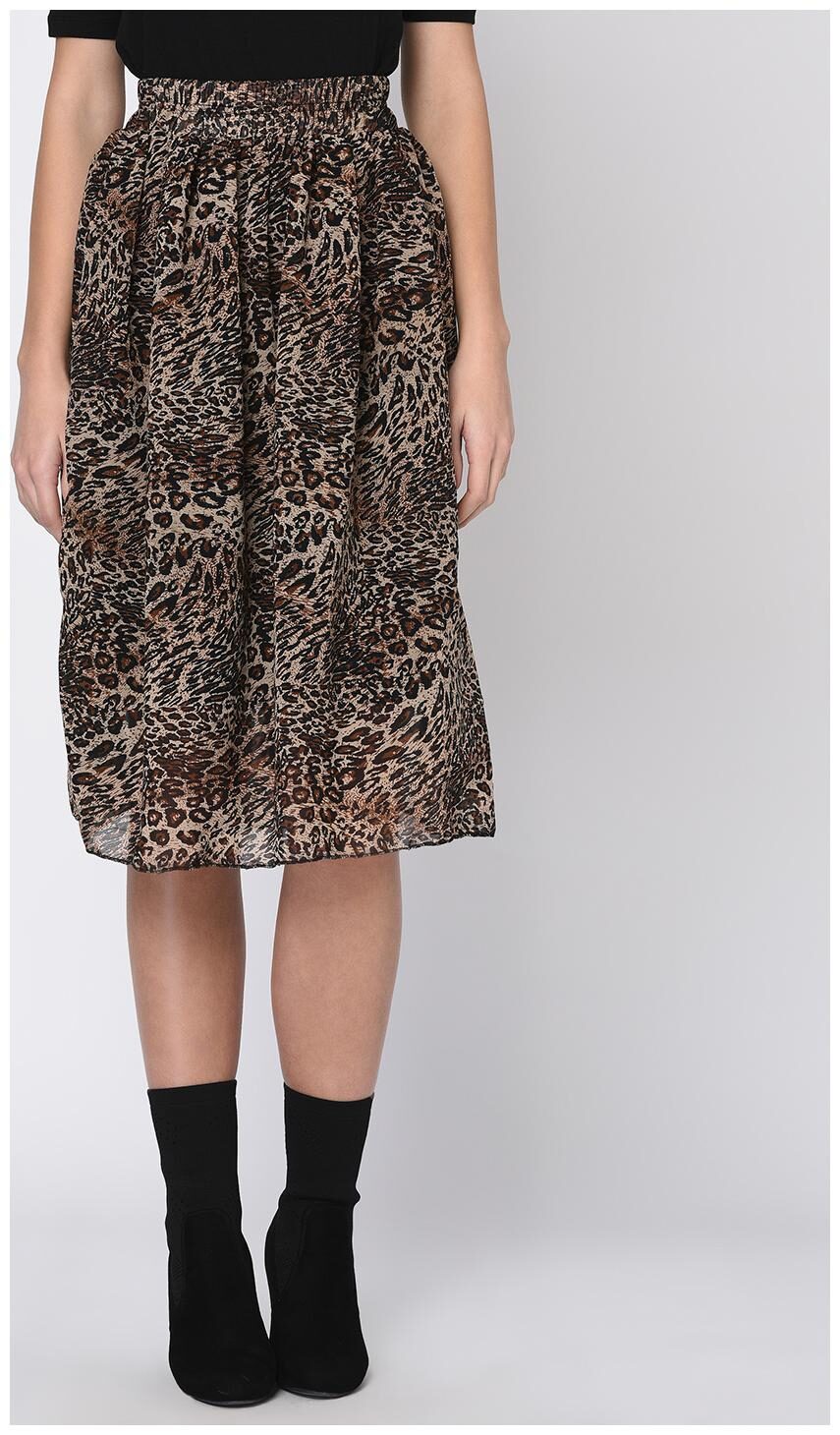 

RIGO Printed Flared skirt Midi Skirt - Brown
