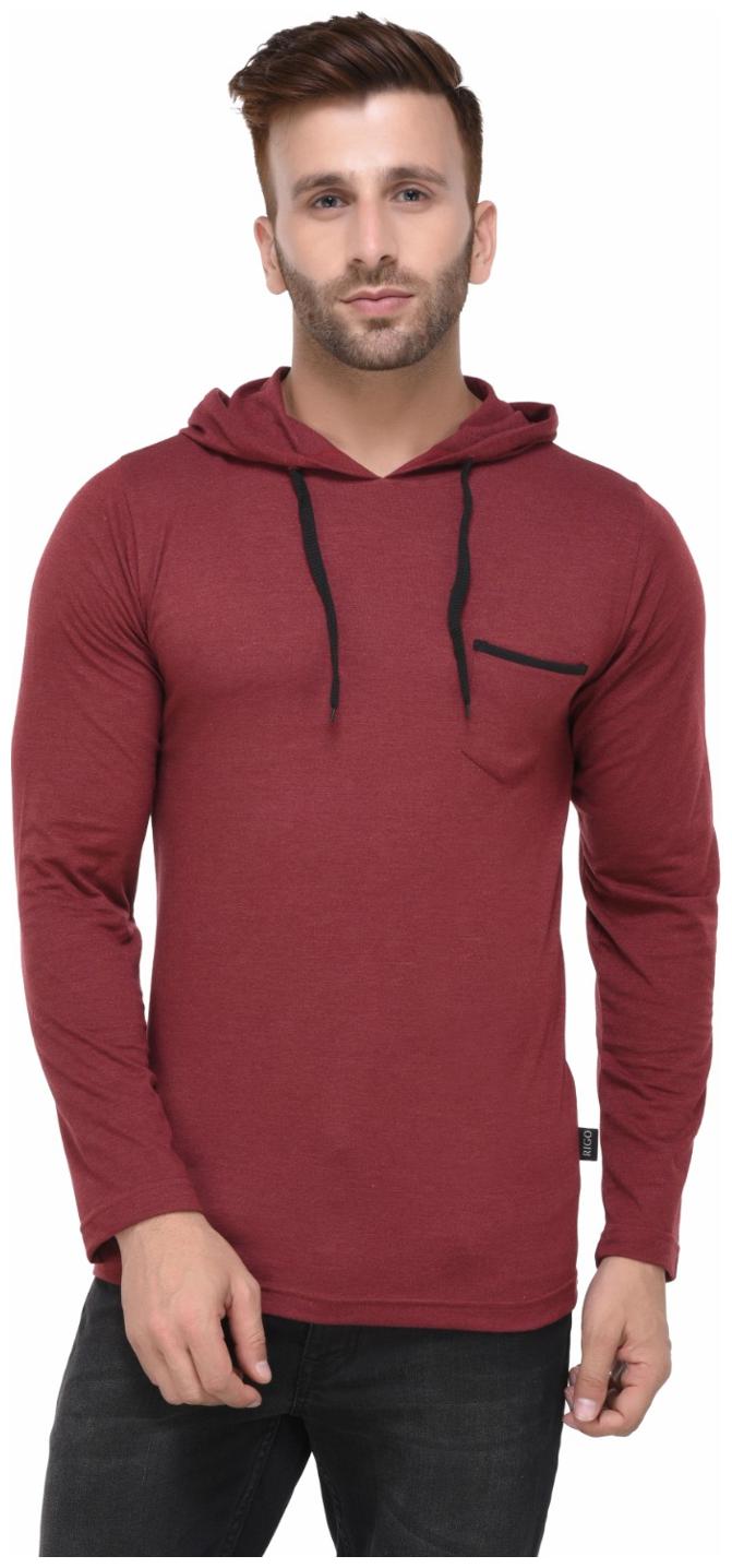 

Rigo Men s Solid T-Shirt - Maroon