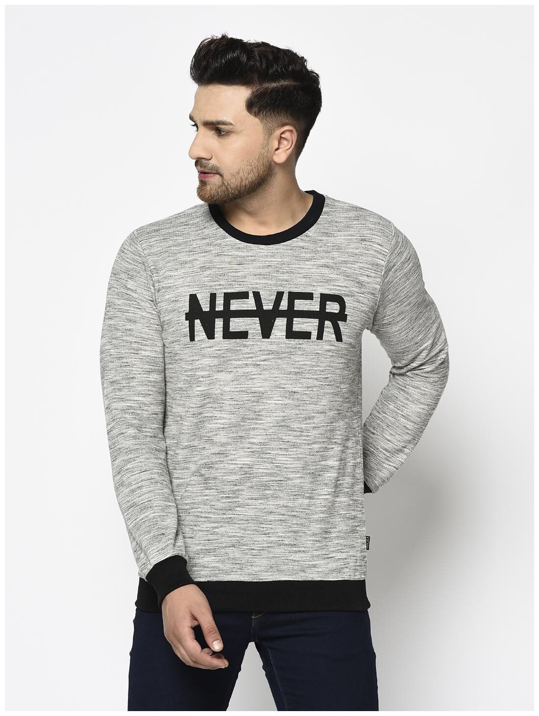 

RIGO Men Grey Round neck Sweatshirt