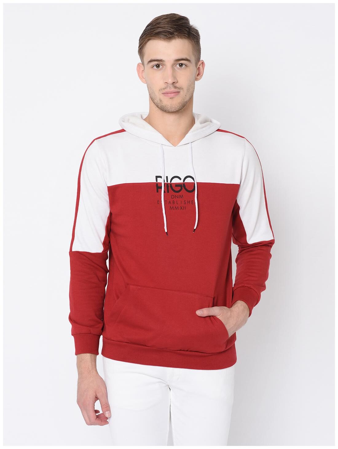 

RIGO Men Printed Cotton Maroon Sweatshirt