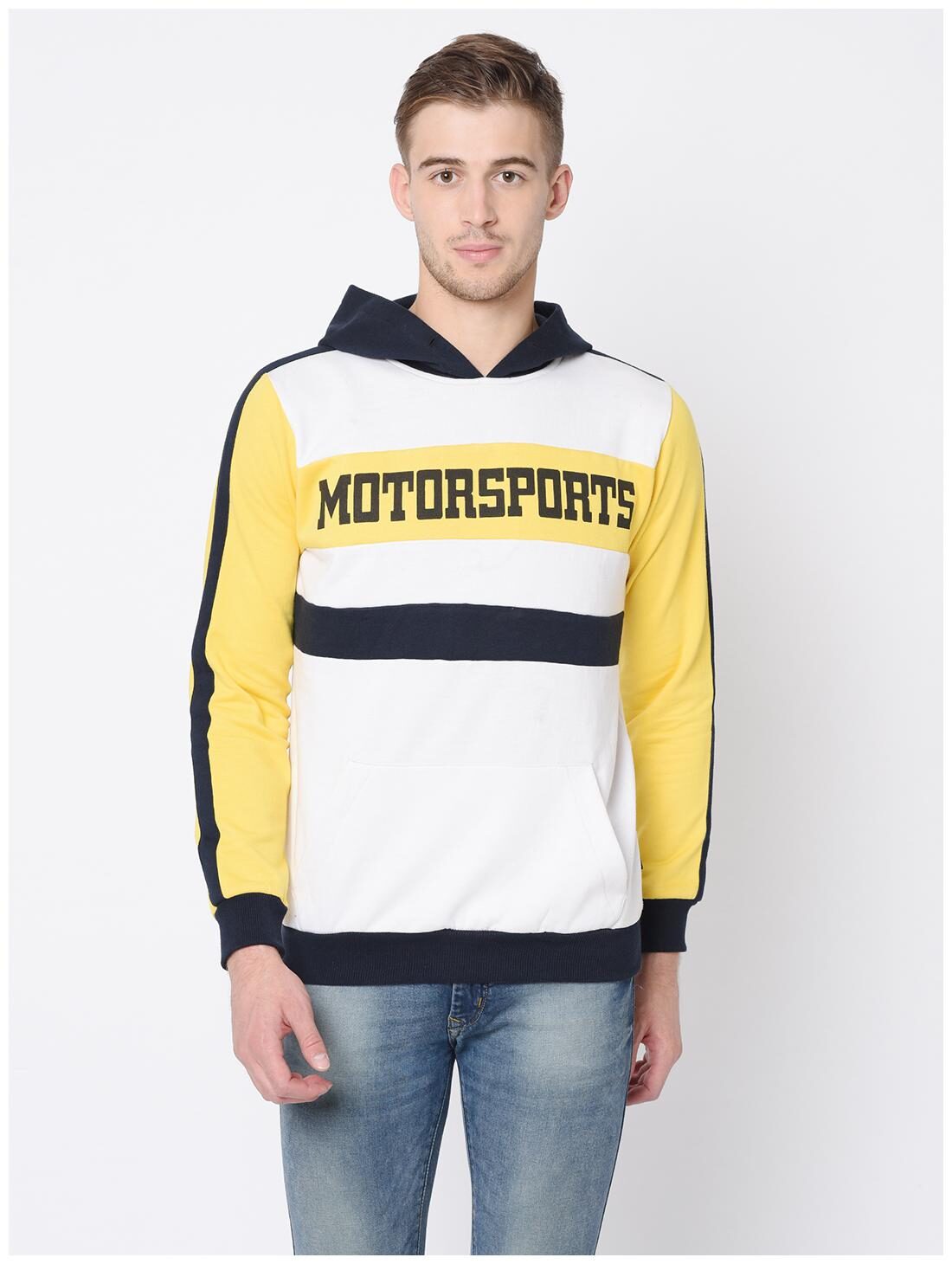 

RIGO Men Printed Cotton White Sweatshirt