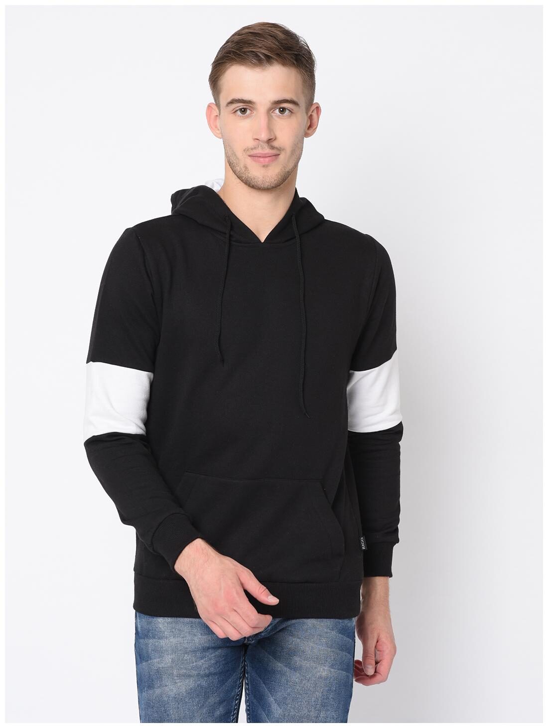 

RIGO Men Solid Cotton Black Sweatshirt