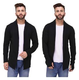 

Rigo Multicolour Regular Fit Cotton Full Sleeve Long Cardigan for Men (Pack of 2)