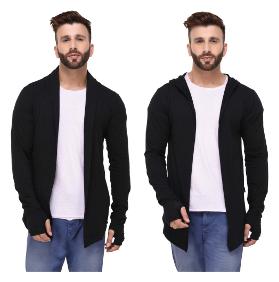 

Rigo Multicolour Regular Fit Cotton Full Sleeve Long Cardigan for Men (Pack of 2)