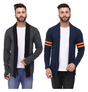 

Rigo Multicolour Regular Fit Cotton Full Sleeve Long Cardigan for Men (Pack of 2)