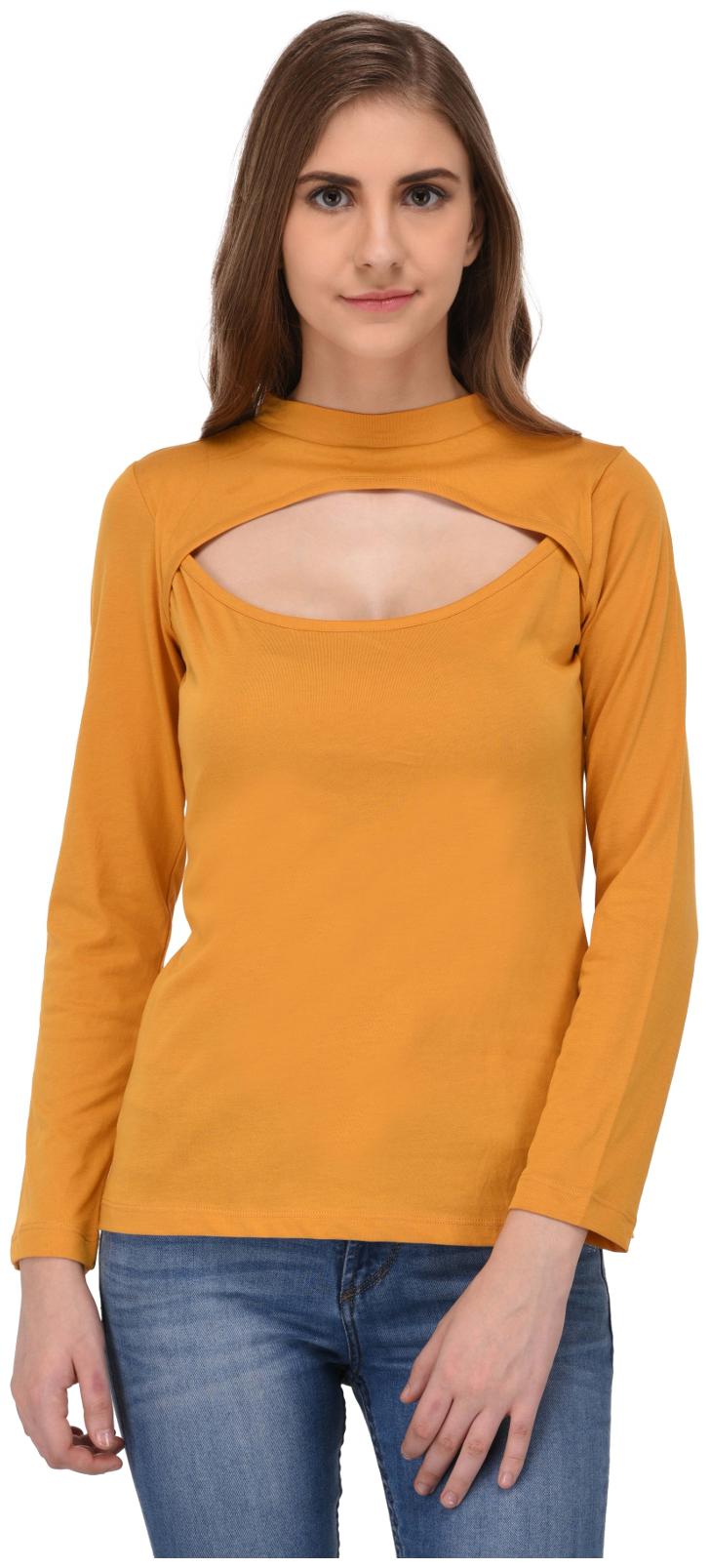 

Rigo Women Solid Regular top - Orange