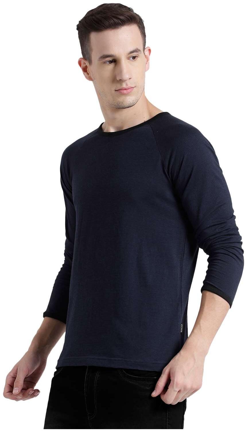 

Rigo Men Blue Slim fit Cotton High neck T-Shirt - Pack Of 1