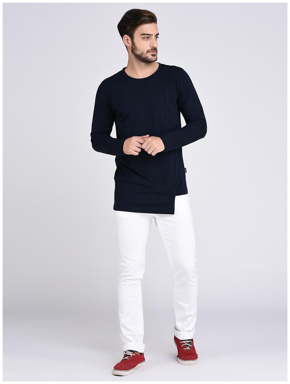 

RIGO Men Navy blue Regular fit Cotton Round neck T-Shirt - Pack Of 1