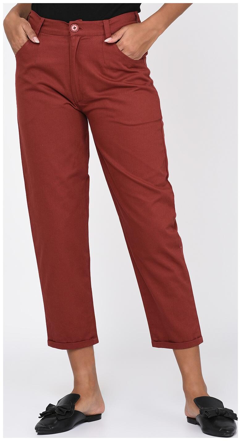 

RIGO Women Maroon Regular fit Regular trousers
