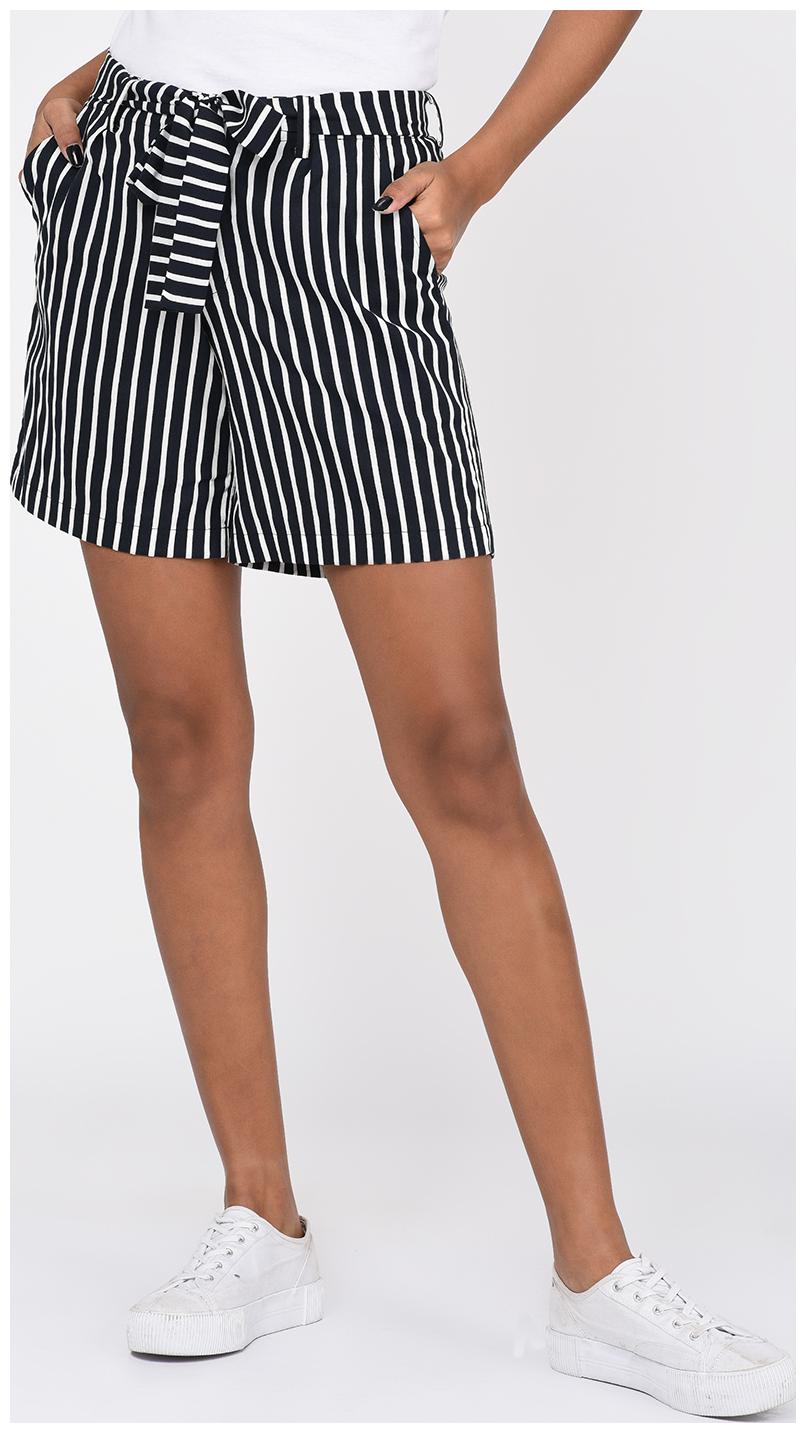 

RIGO Women Striped Regular shorts - Black