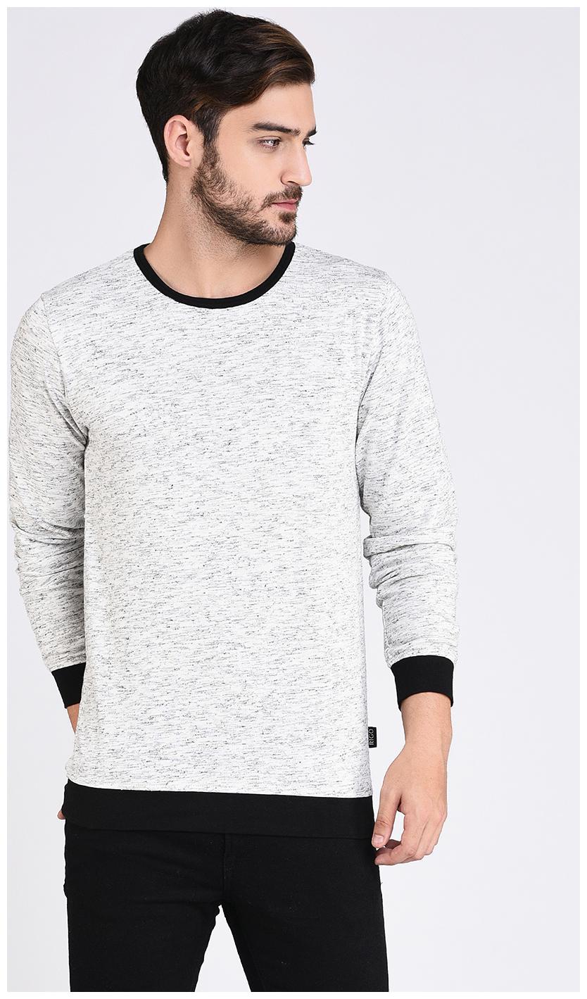 

Rigo White Nep With Black Cuff and Bottom Tshirt-Full