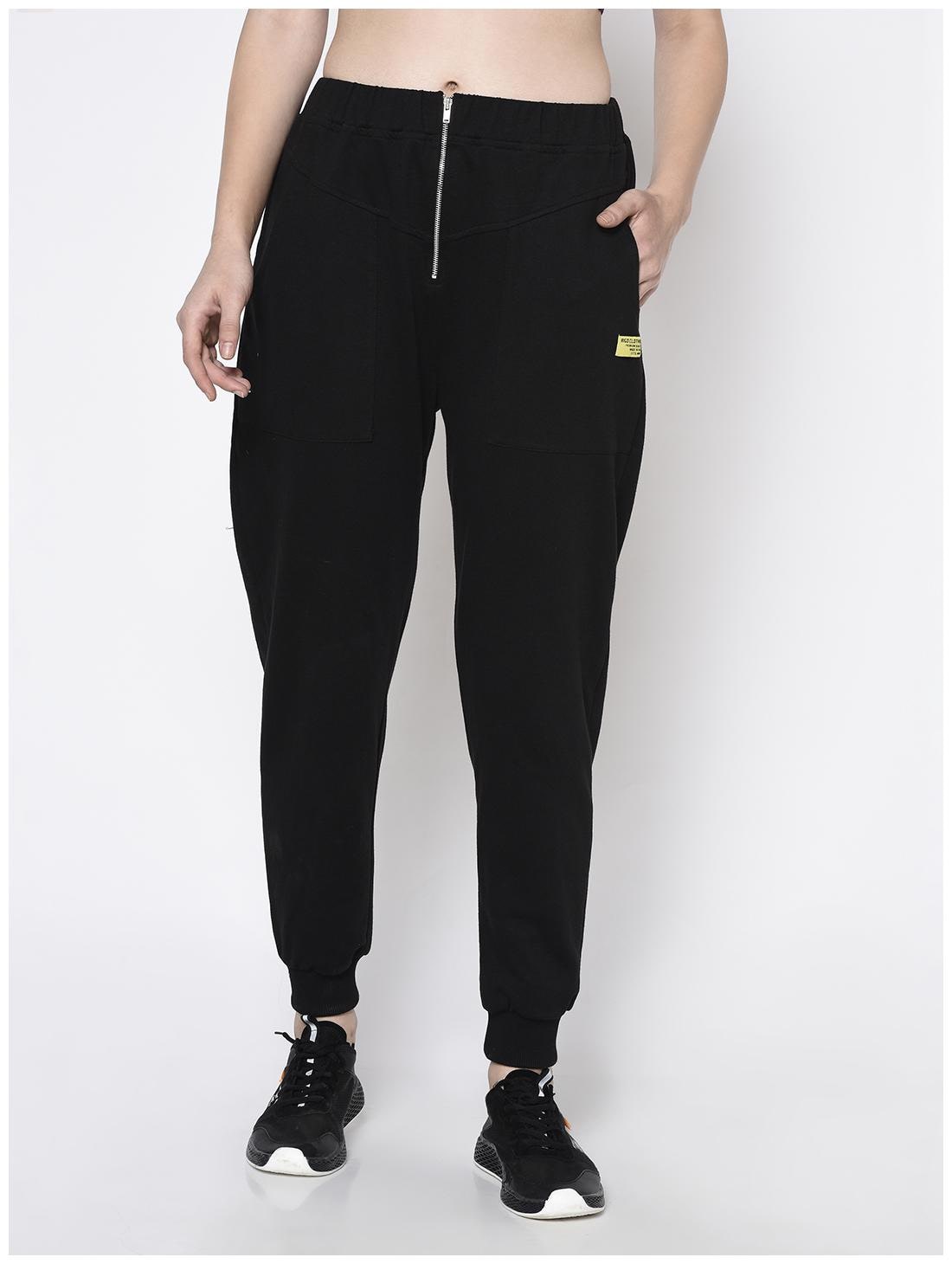 

Rigo Women Cotton Blend Solid Regular Fit Joggers(Black)