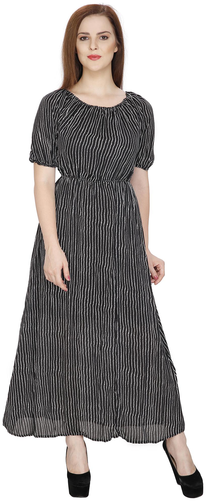 

SVTADA COLLECTION Black Solid Maxi dress