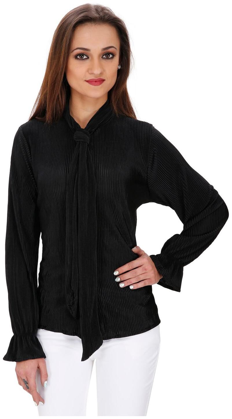 

SVTADA COLLECTION Women Solid Regular top - Black